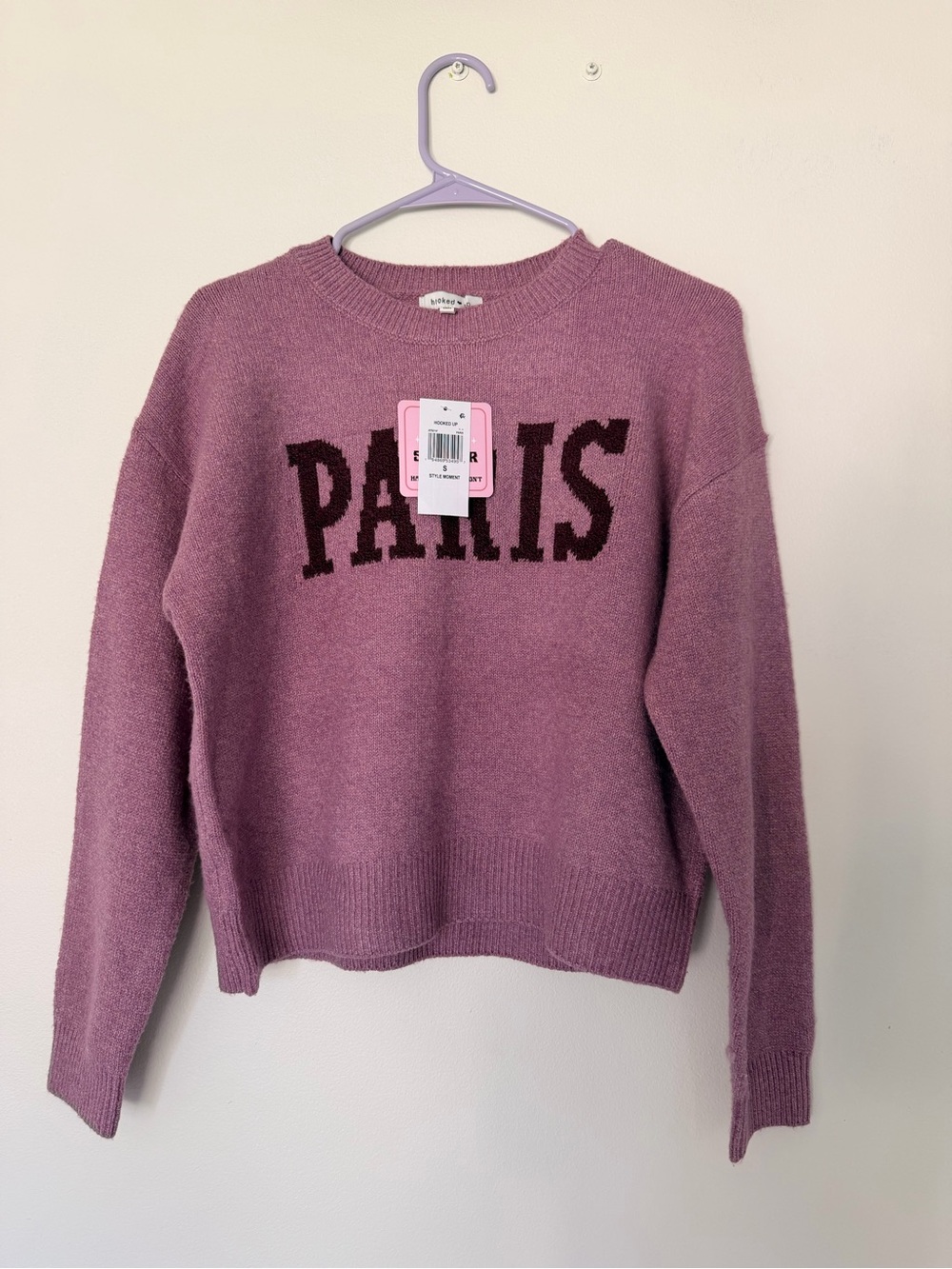 Graphic Crewneck Sweater in Purple NWT